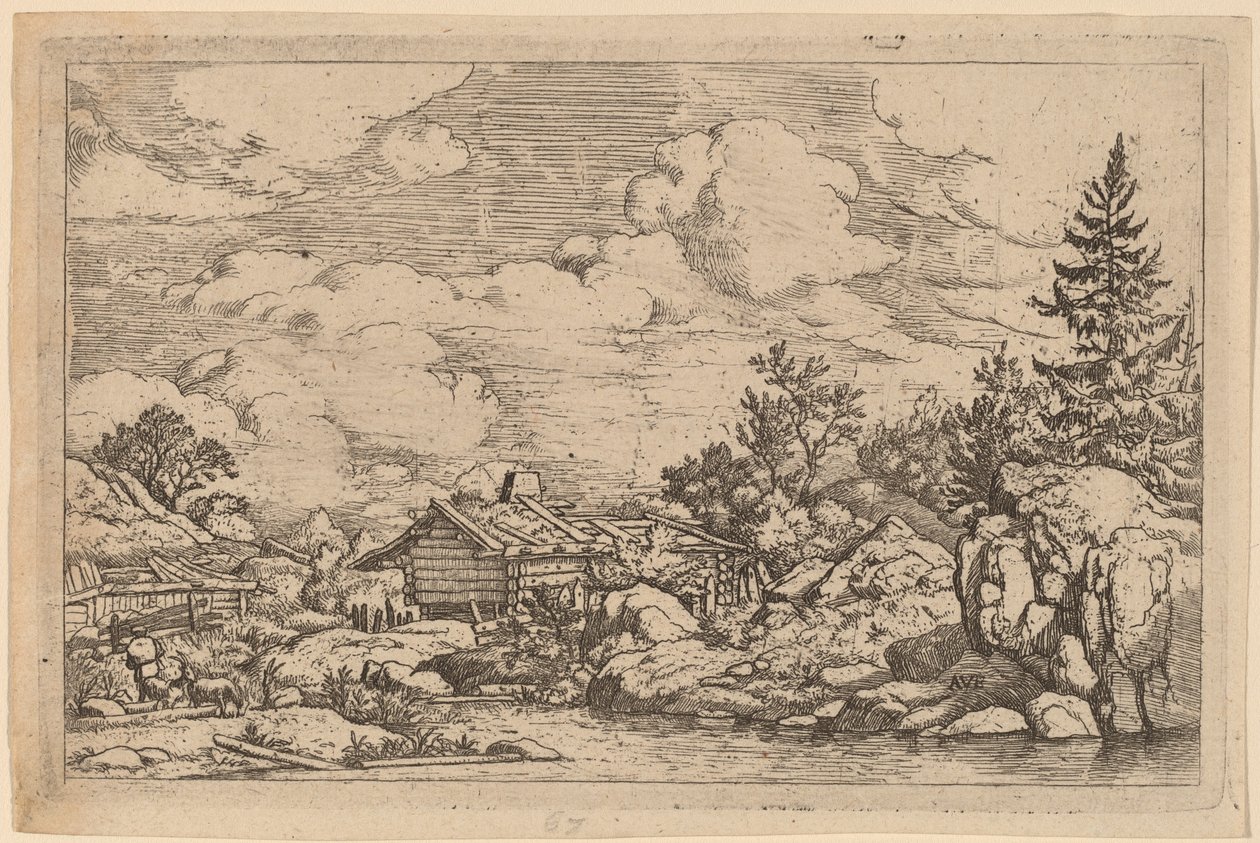 Trois chèvres à la rivière - Allart van Everdingen