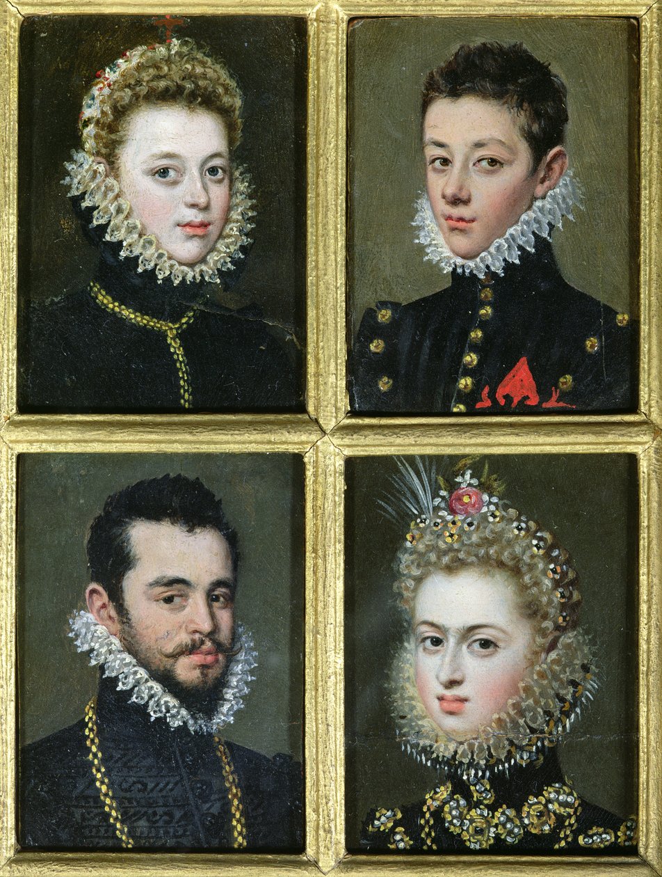 Portrait de deux hommes et deux femmes - Alonso Sánchez Coello