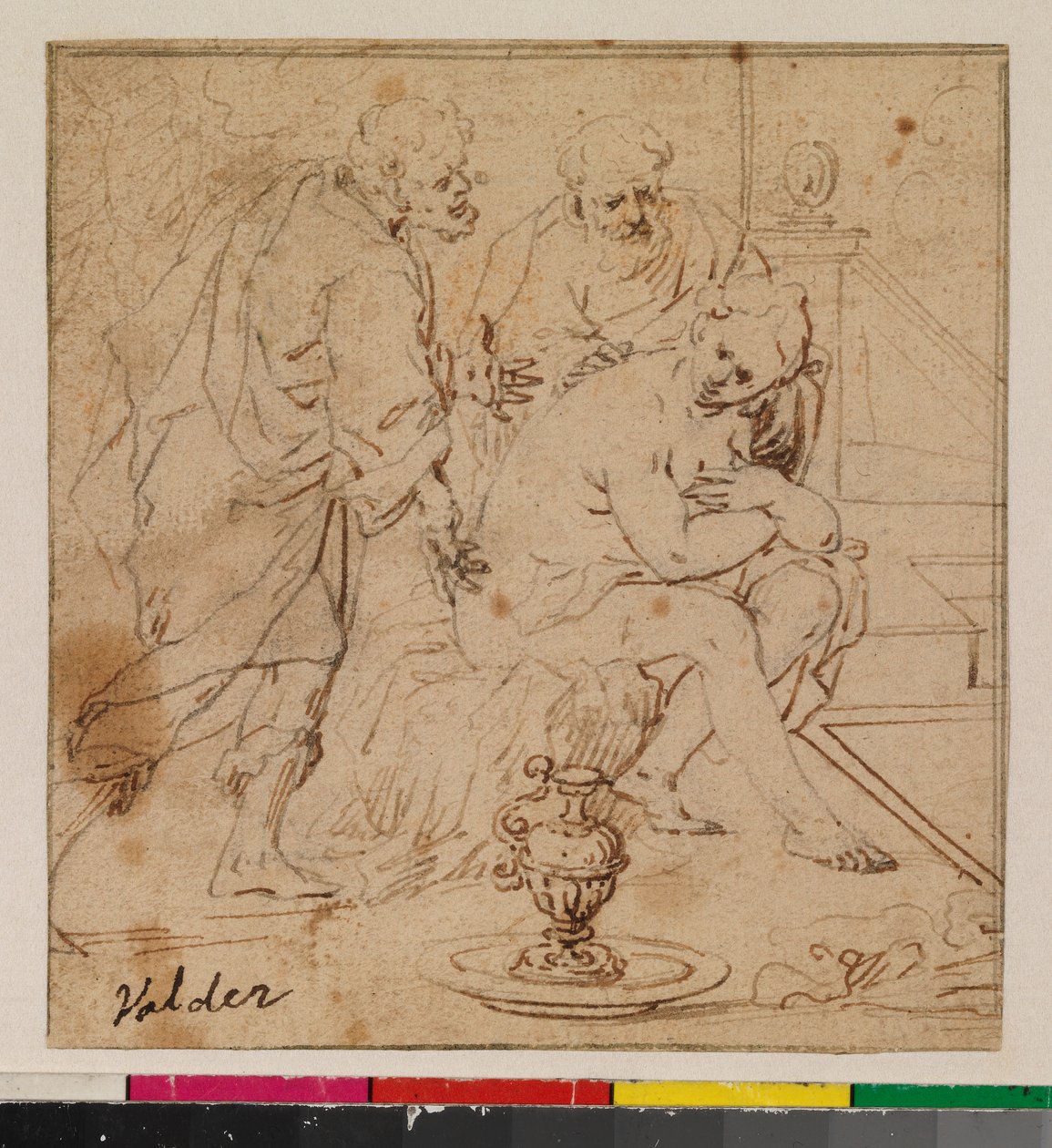Suzanne et les vieillards (recto) - Alonso (follower of) Cano