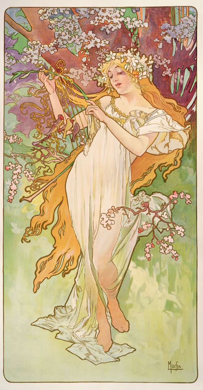 Les saisons : Printemps, 1896 - Alphonse Mucha