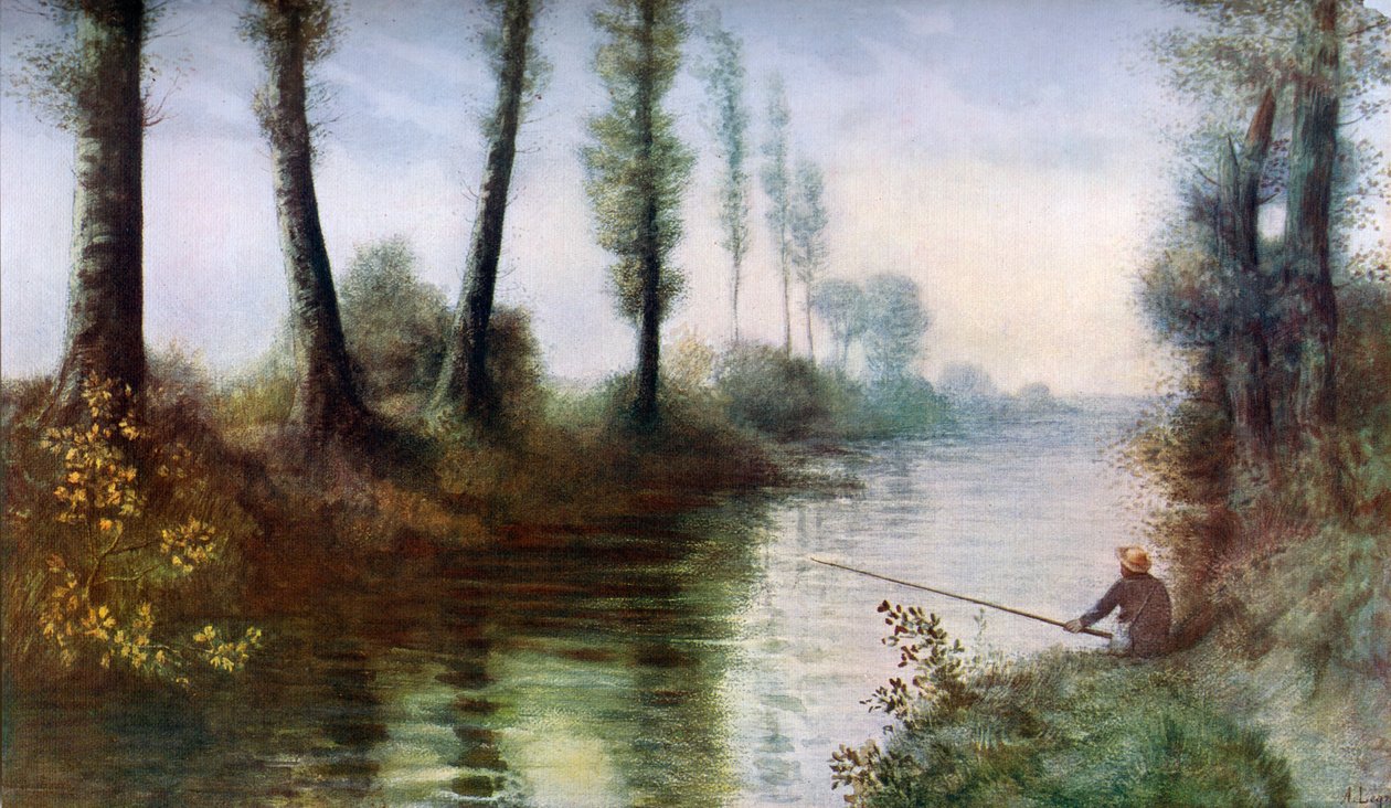 Un canal avec un pêcheur, vers 1857-1911, 1912 - Alphonse Legros