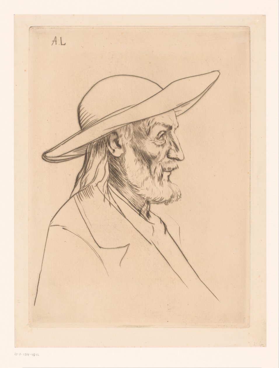 Homme breton avec un chapeau - Alphonse Legros