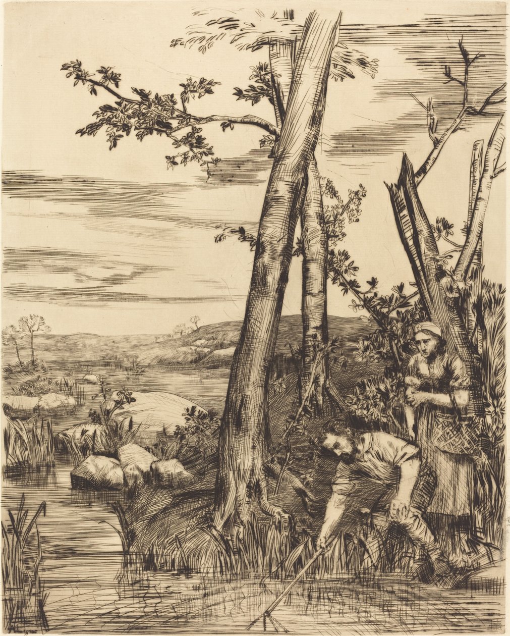 Pêche aux écrevisses - Alphonse Legros