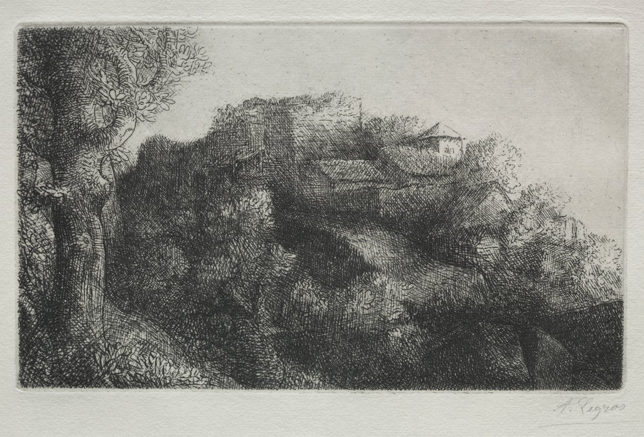 Paysage (avec bâtiments) - Alphonse Legros
