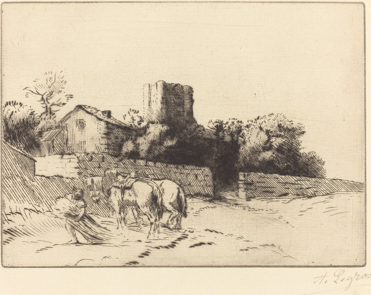 Le mur du presbytère - Alphonse Legros