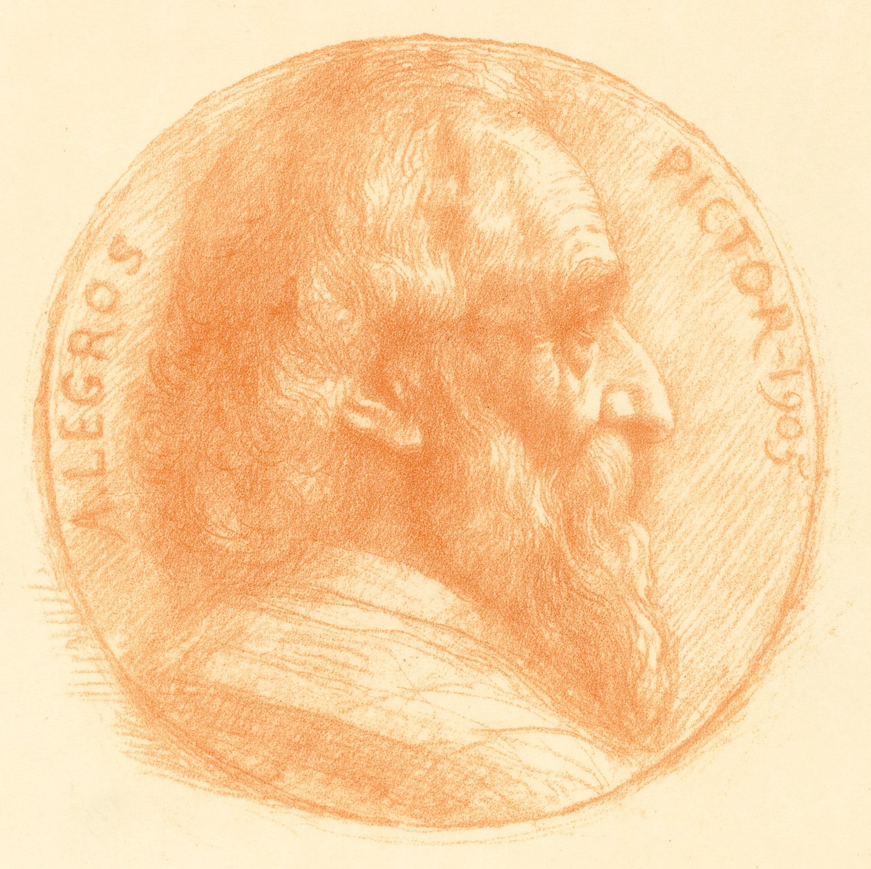 Autoportrait, médaillon, n°2, 11ème plaque - Alphonse Legros