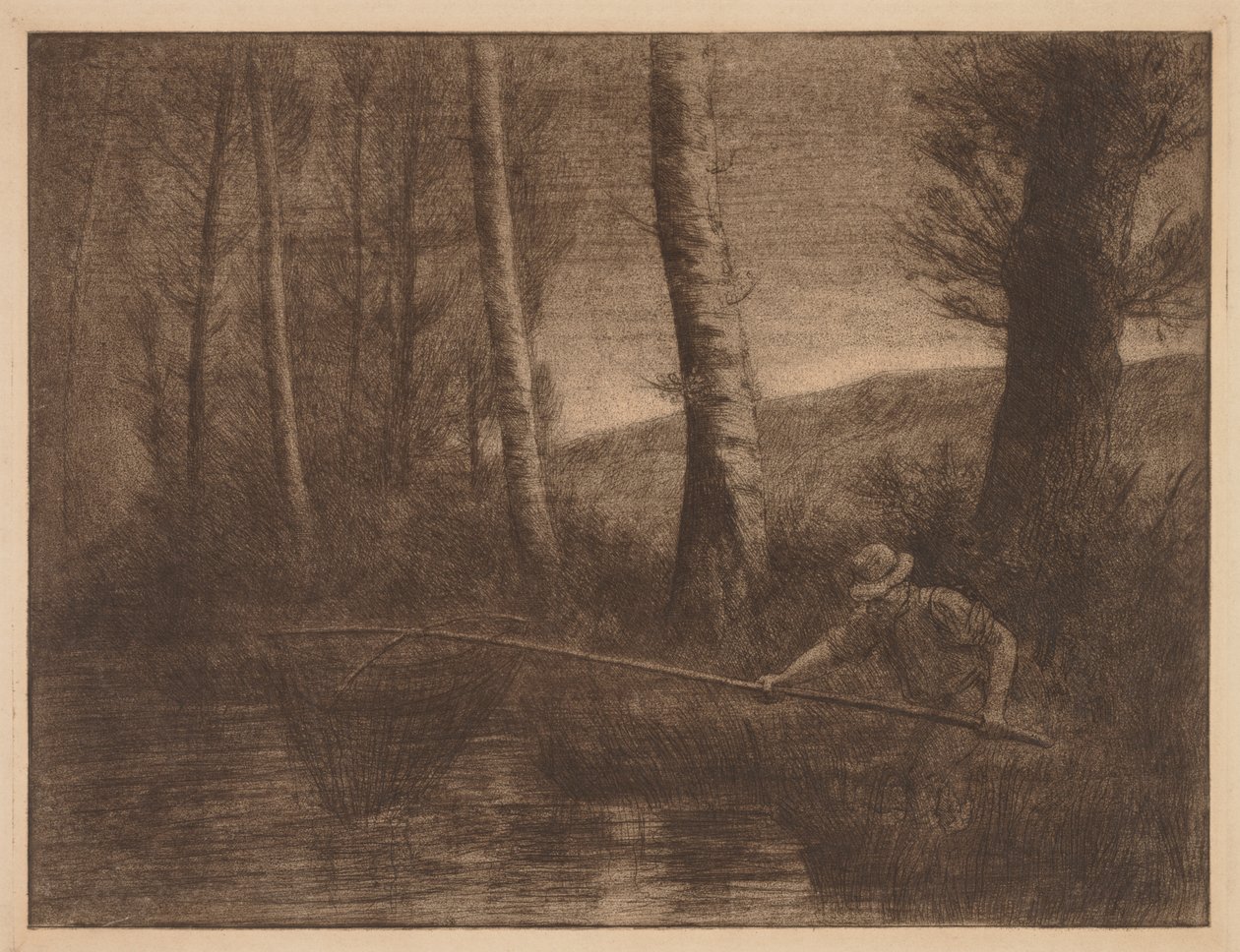 Le poisson dans le filet cerceau - Alphonse Legros