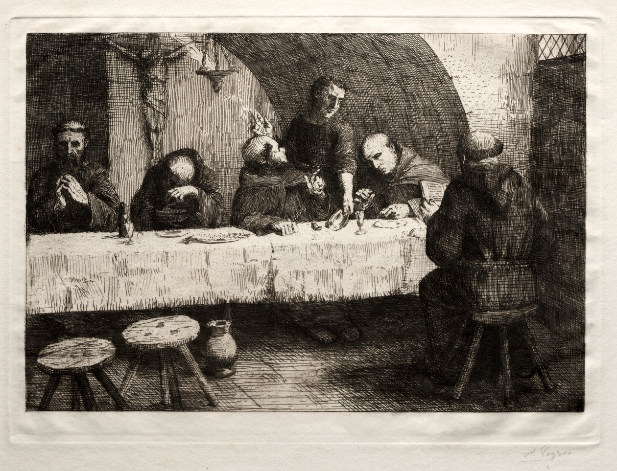 Le Réfectoire, vers 1862 - Alphonse Legros