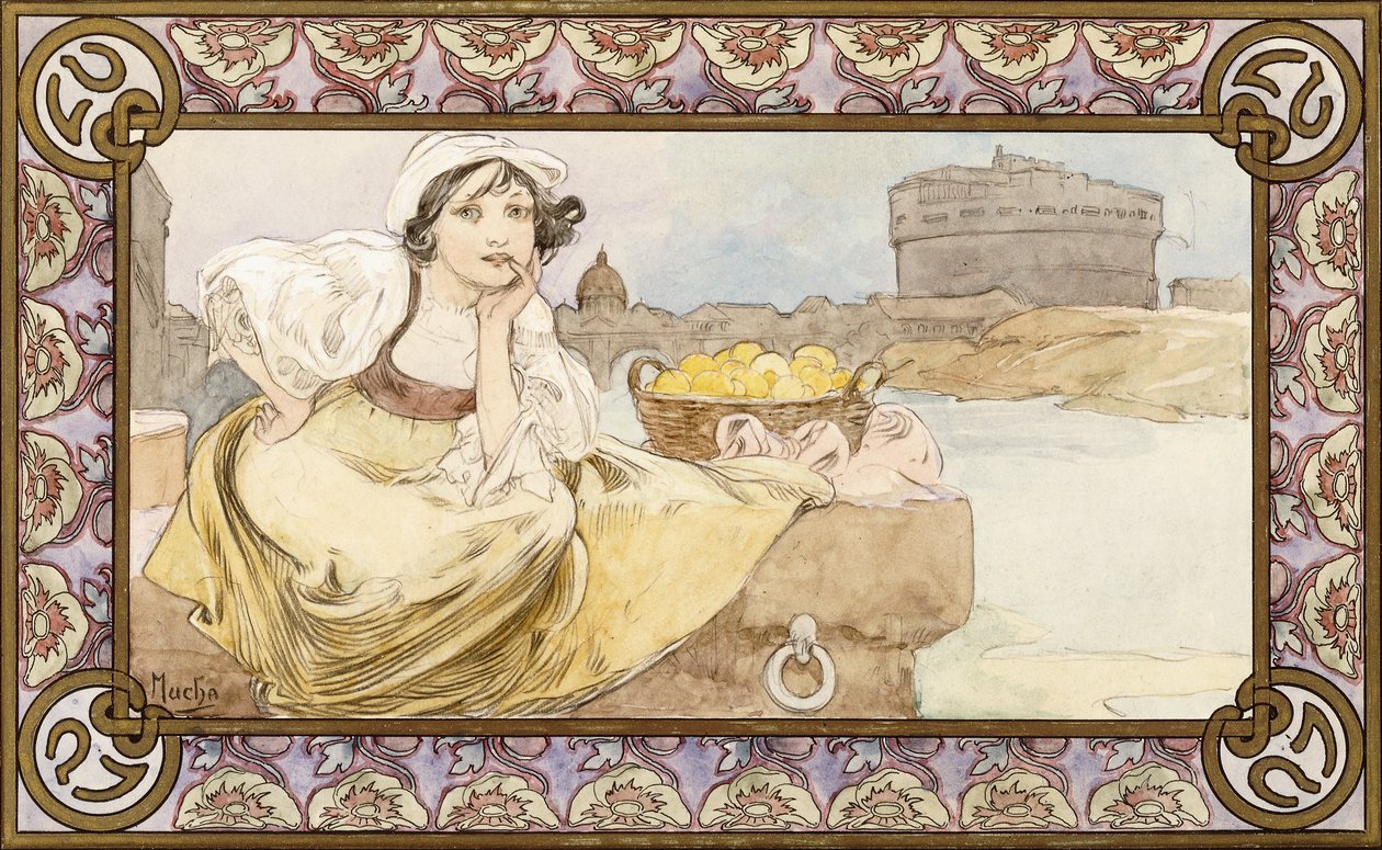 Fille italienne, 1900 - Alphonse Mucha