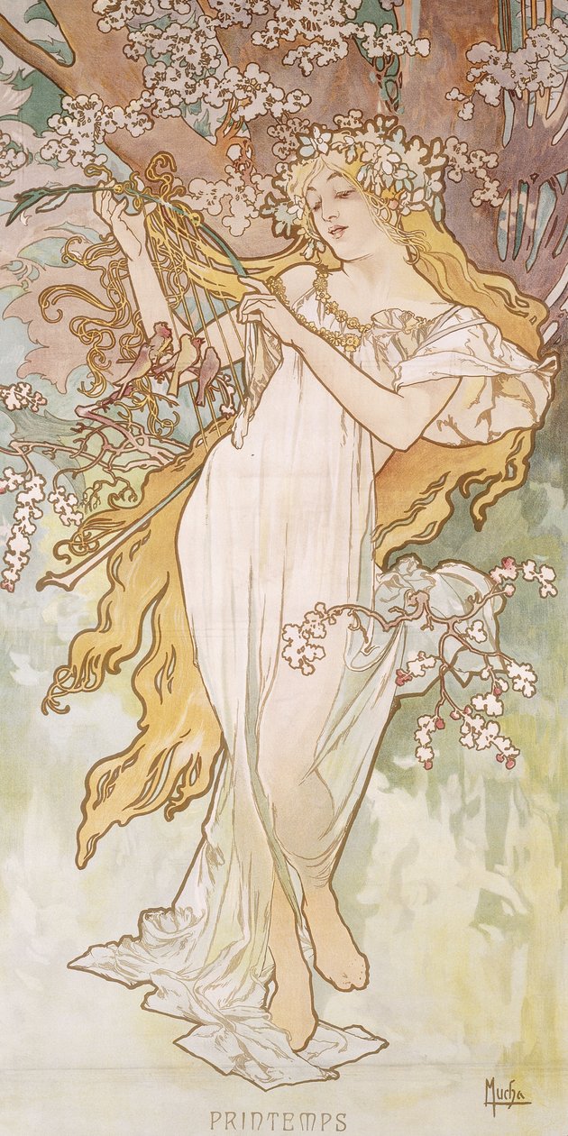 Printemps, c.1896 - Alphonse Mucha
