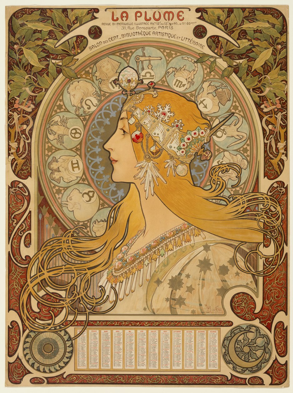 Zodiaque ("La Plume") - Alphonse Marie Mucha