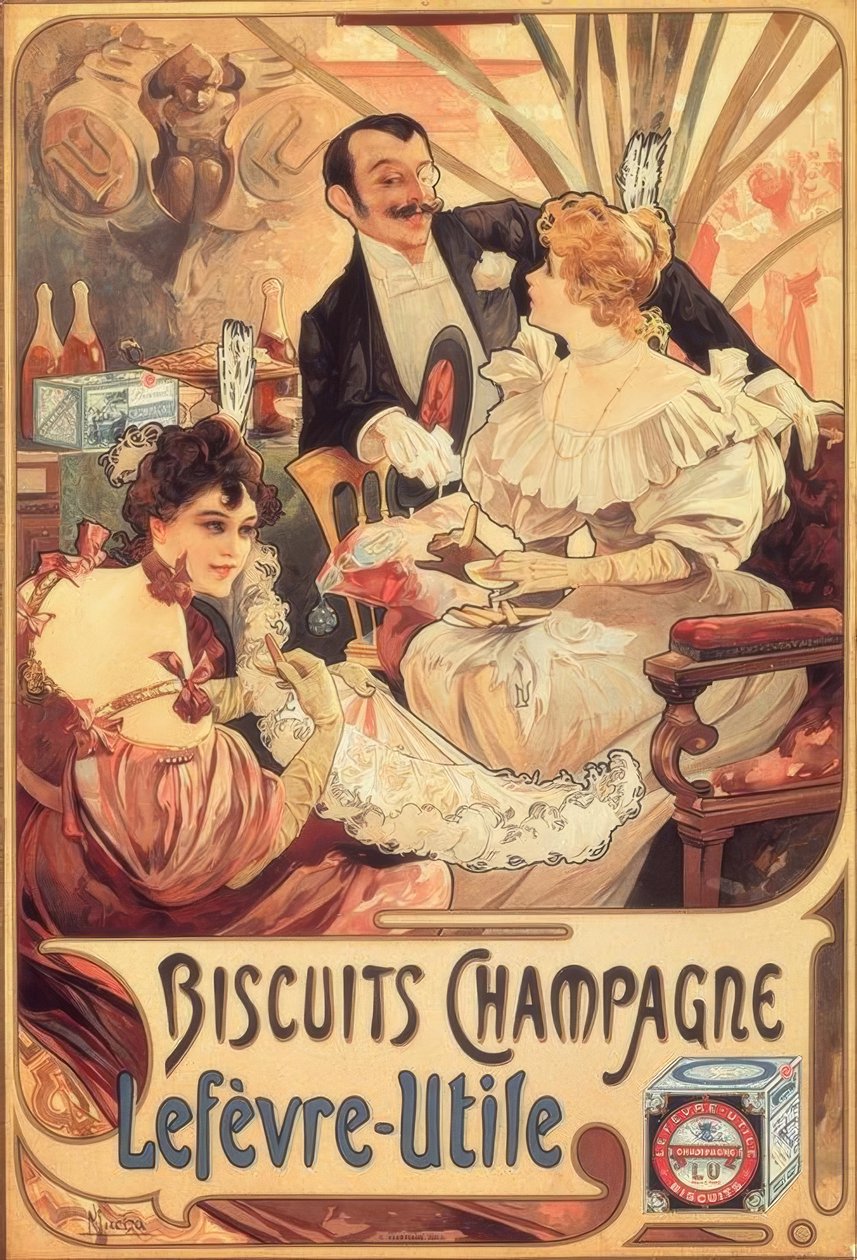 Biscuits Champagne Lefèvre-Utile - Alphonse Mucha