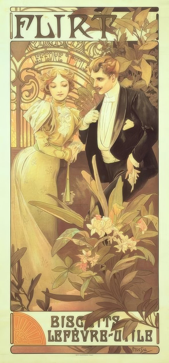 Flirt - Alphonse Mucha