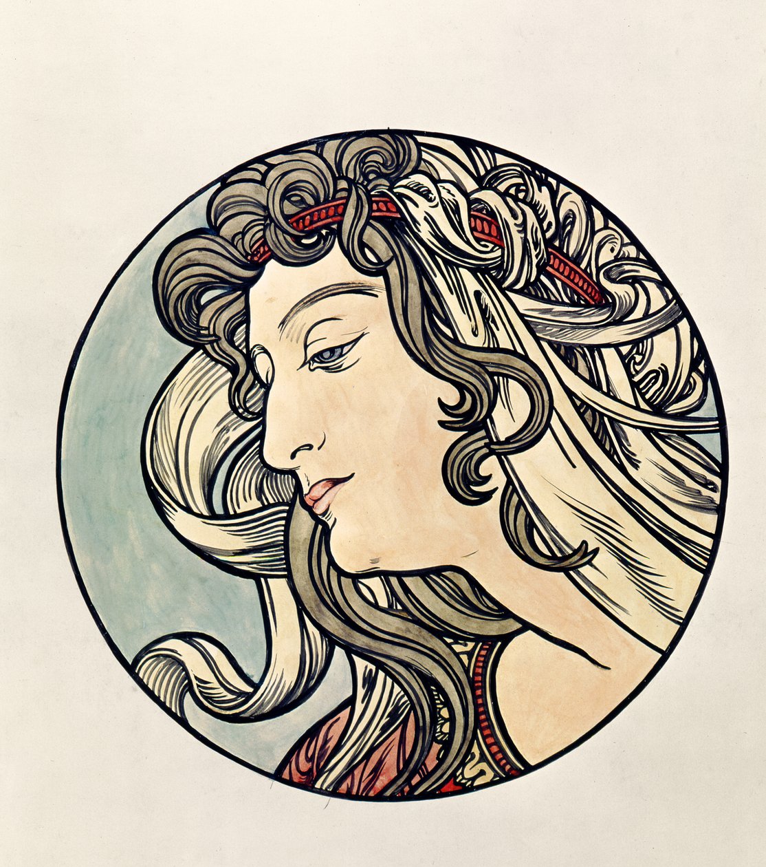 Tête de femme - Alphonse Mucha