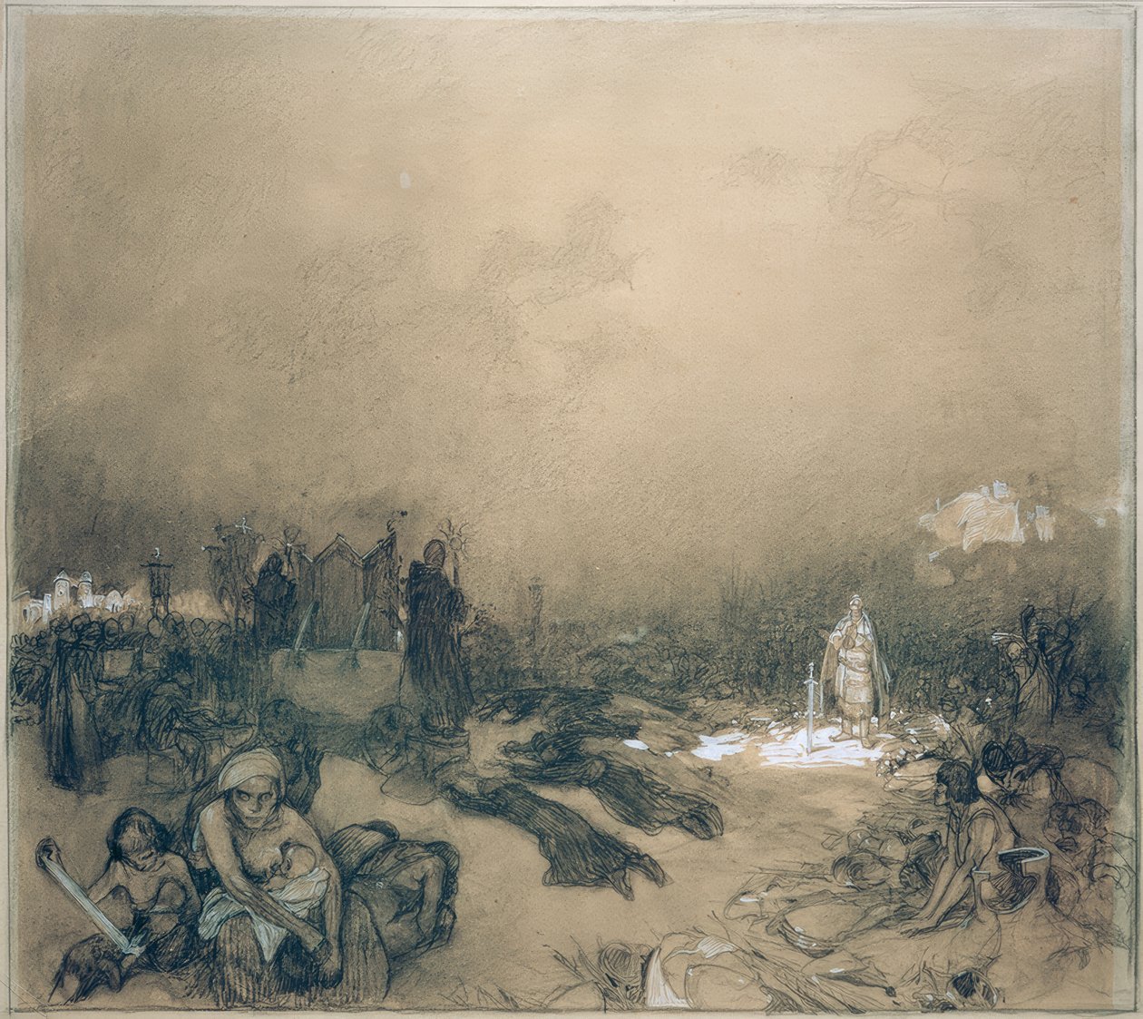 Après la bataille sur la montagne Vítkov - Alphonse Mucha