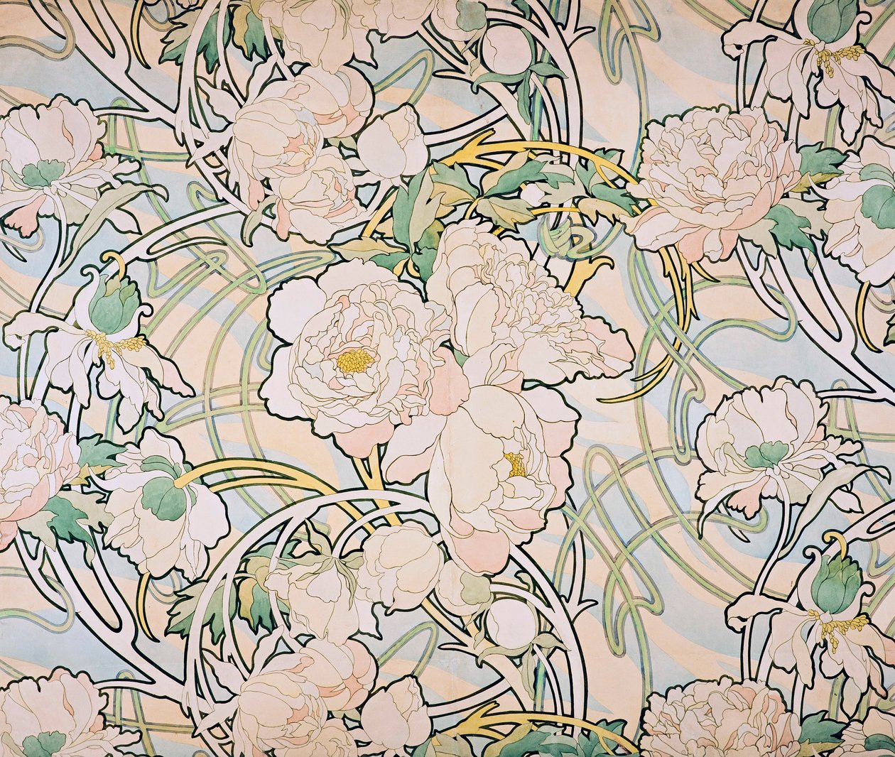 Pivoines, 1897 - Alphonse Mucha