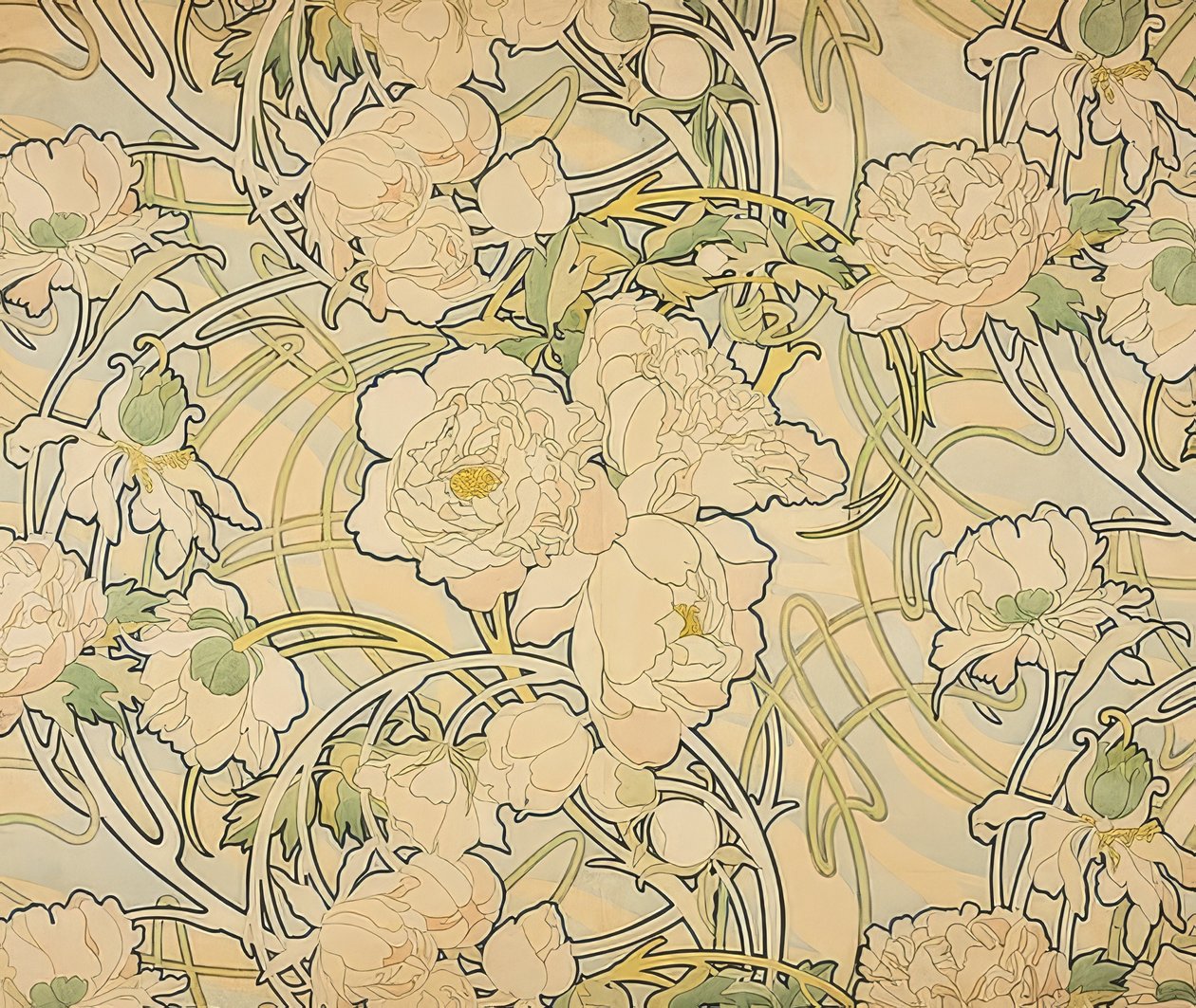 Pivoines - Alphonse Mucha