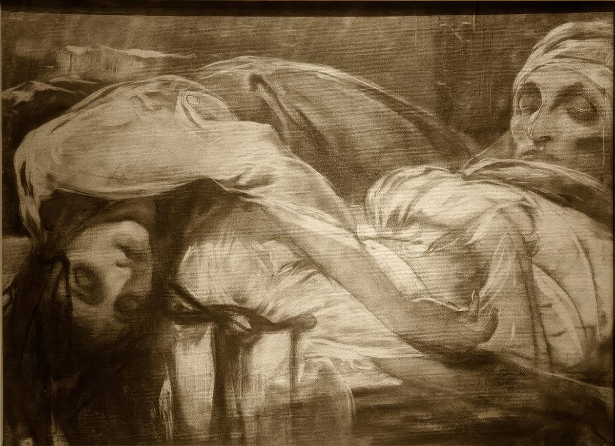 Mort de la fiancée de Hasanaga - Alphonse Mucha