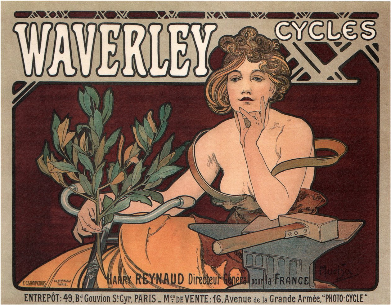 Cycles Waverley, 1896 - Alphonse Mucha