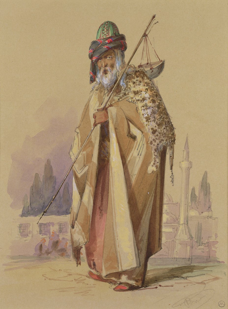 Un derviche avec peau de léopard, vers 1855 - Amadeo Preziosi