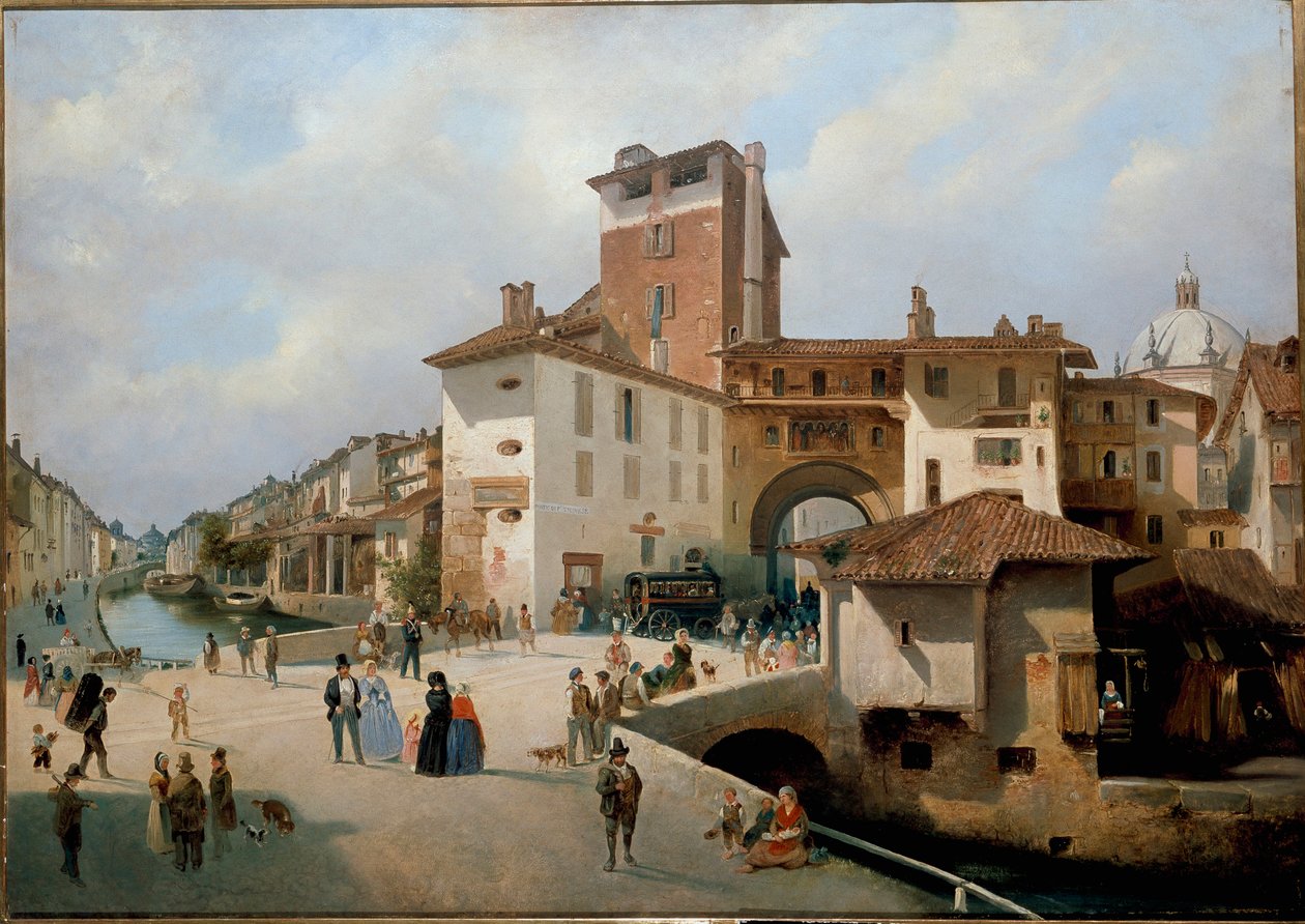 Vue de la porte Ticinese, Milan - Ambrogio Fermini