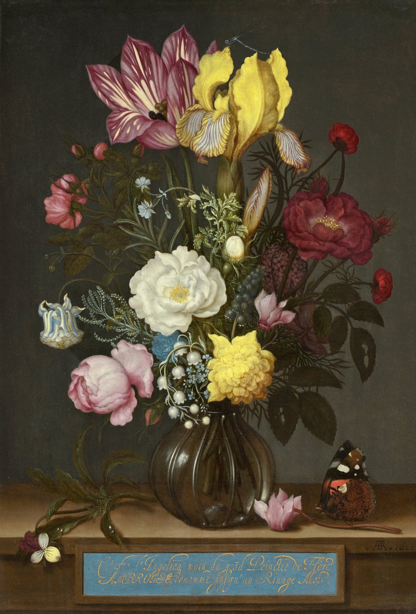 Bouquet de fleurs dans un vase en verre - Ambrosius the Elder Bosschaert