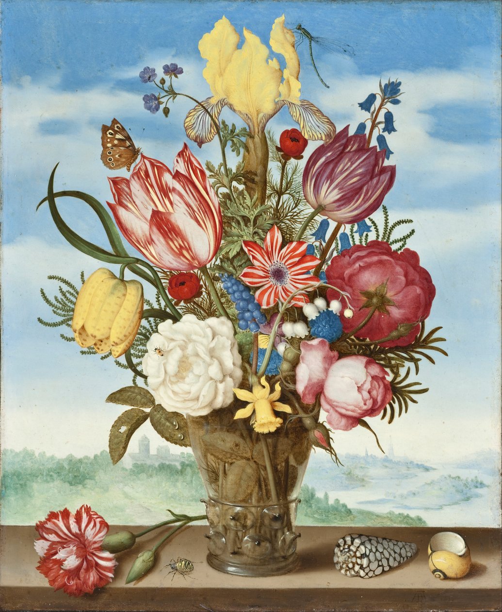 Bouquet de fleurs sur une corniche - Ambrosius Bosschaert