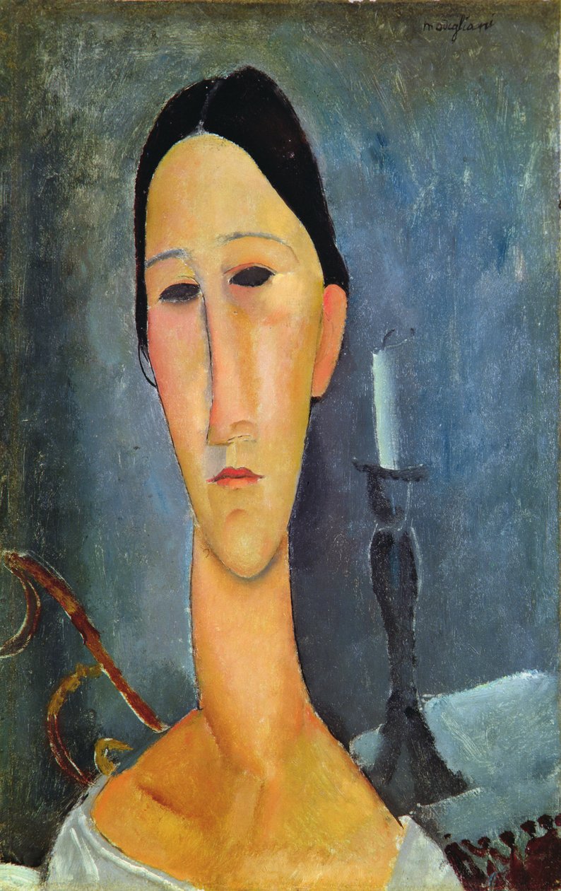 Hanka Zborowska avec un chandelier, 1919 - Amedeo Modigliani