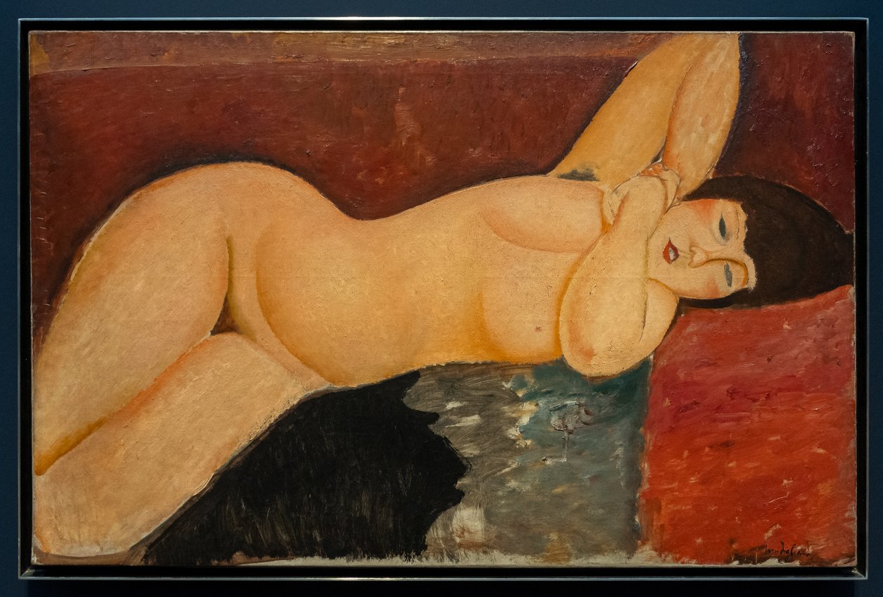 Nu féminin couché, mains entrelacées - Amedeo Modigliani