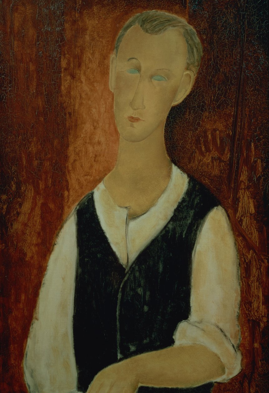 Jeune homme avec un gilet noir, 1912 - Amedeo Modigliani