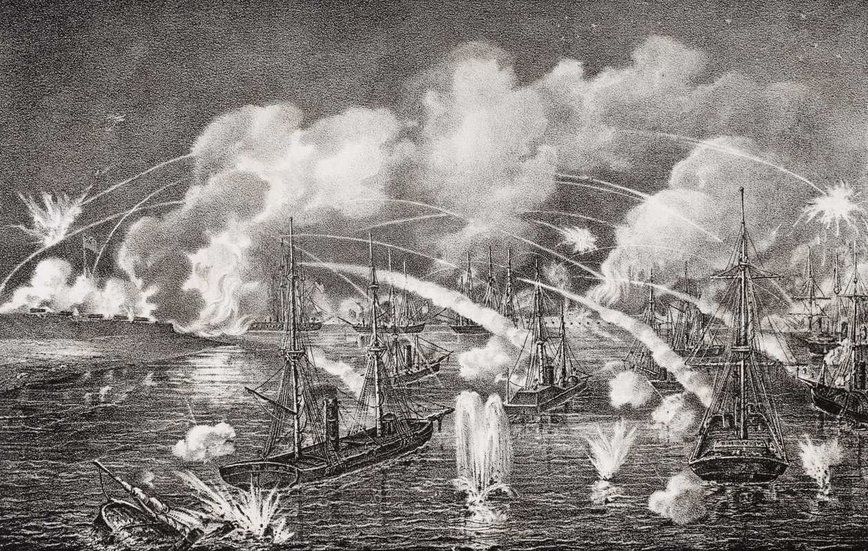 Bombardement naval de minuit du Fort Jackson, Louisiane 1862 - American School
