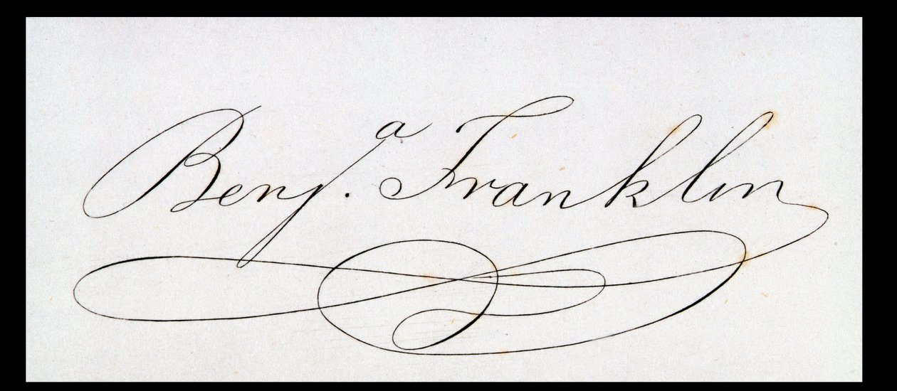 Signature de Benjamin Franklin - American School