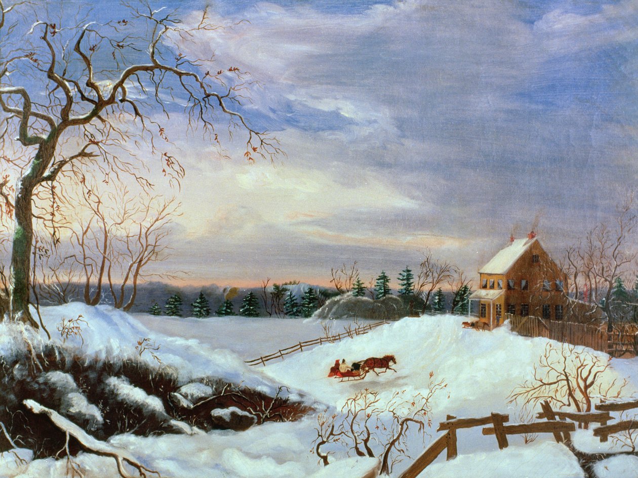 Scène de neige, Nouvelle-Angleterre - American School