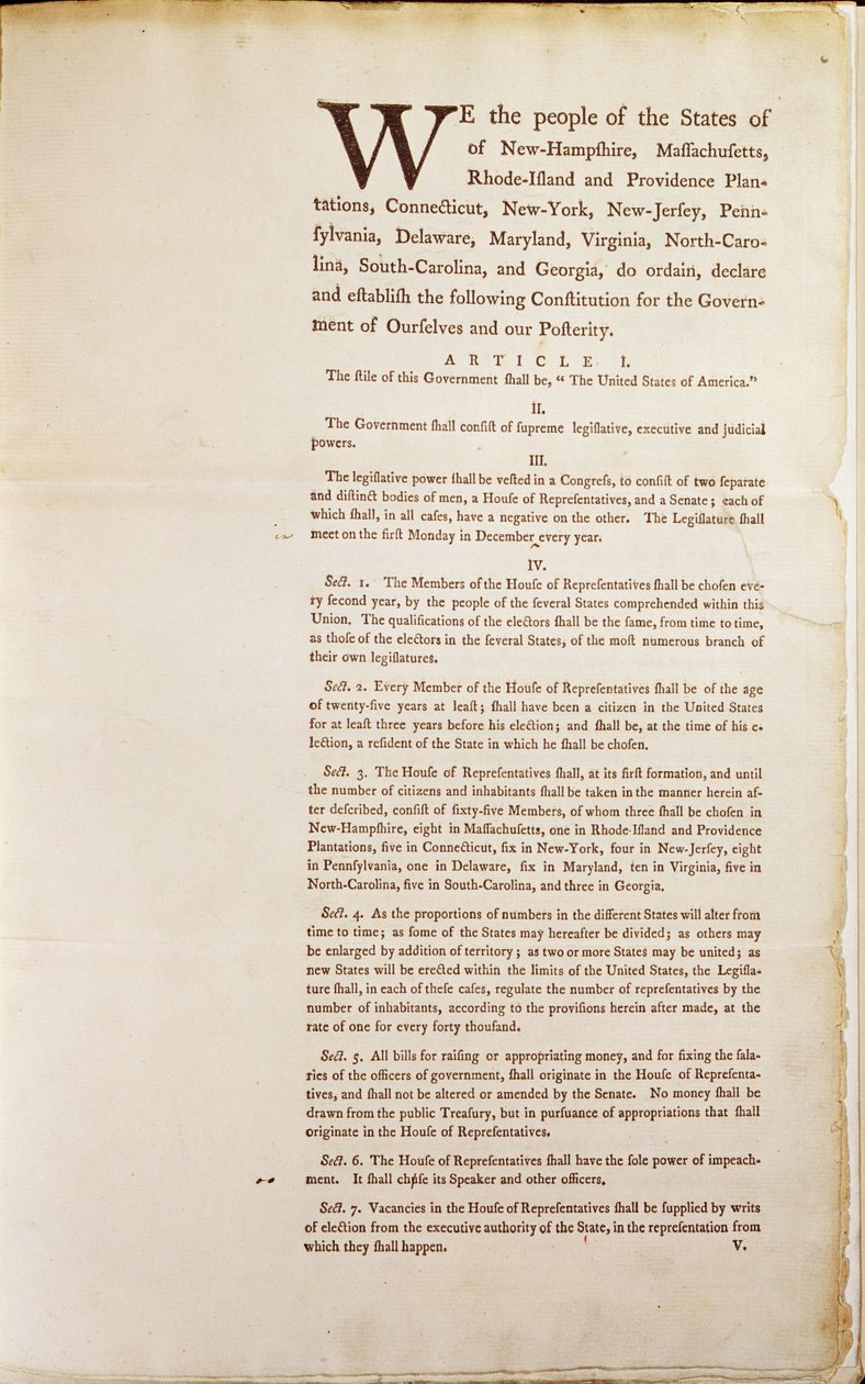 La Constitution des États-Unis, 1787 - American School