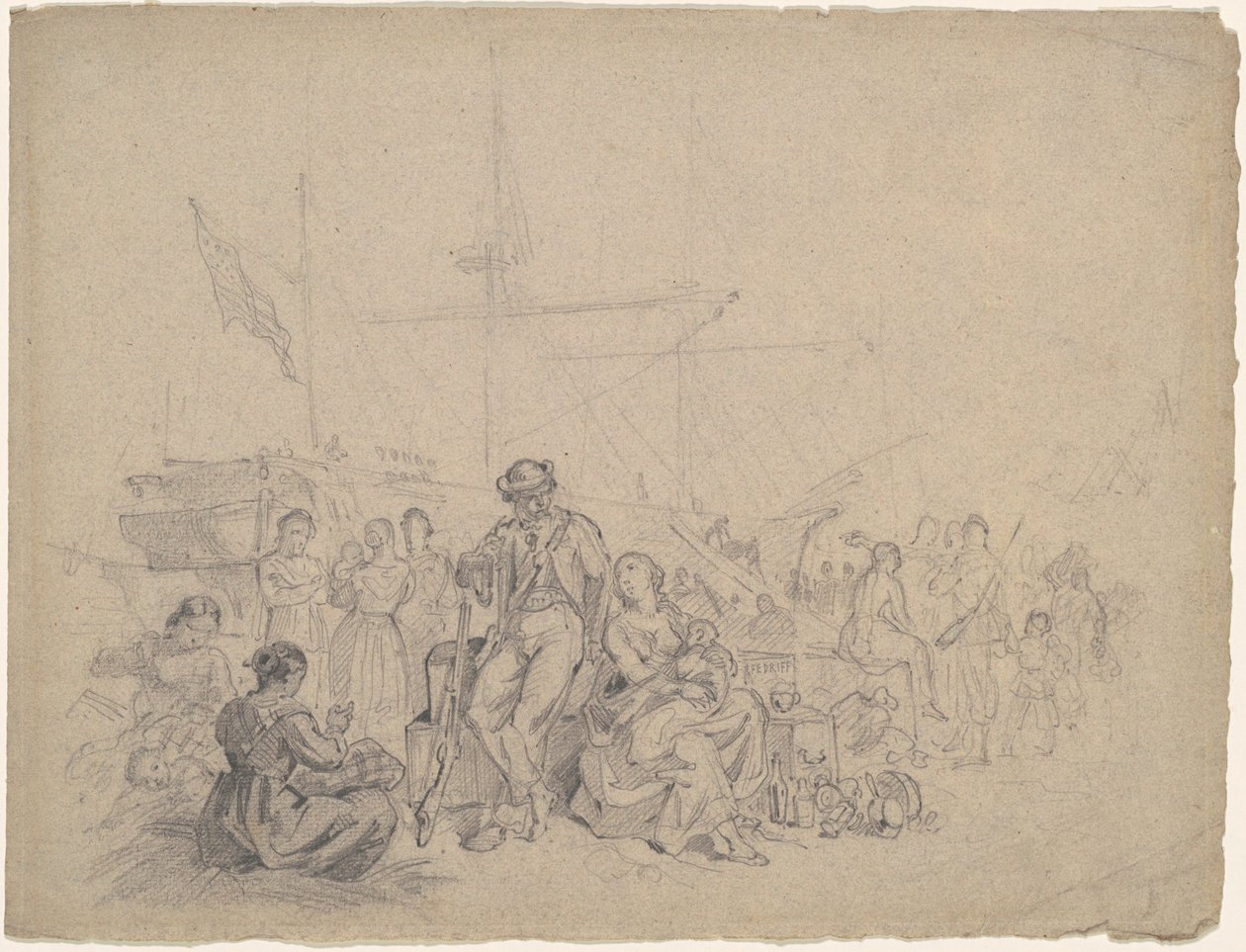 Scène de Quai - American 19th Century