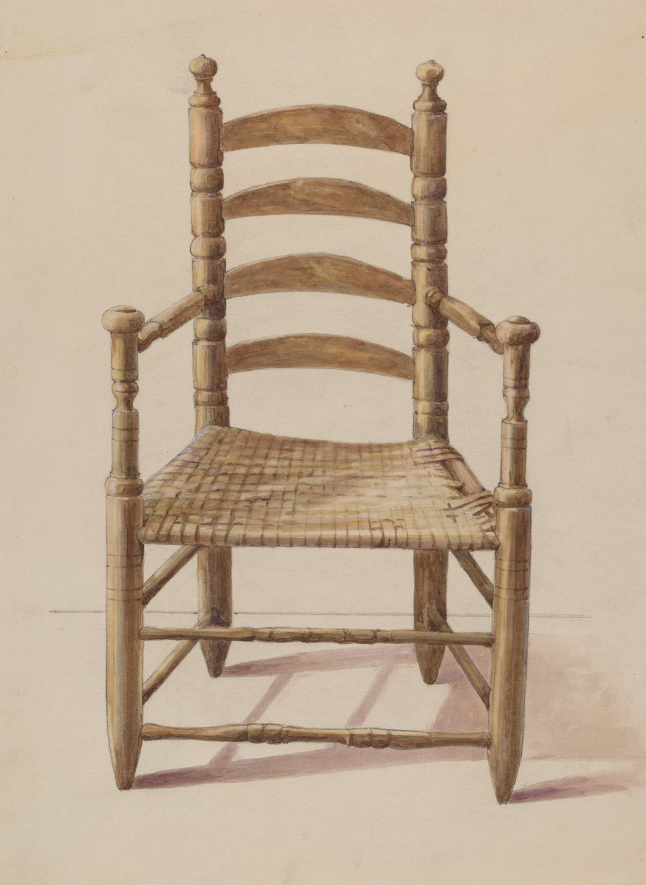 Chaise à dossier en échelle - American 20th Century