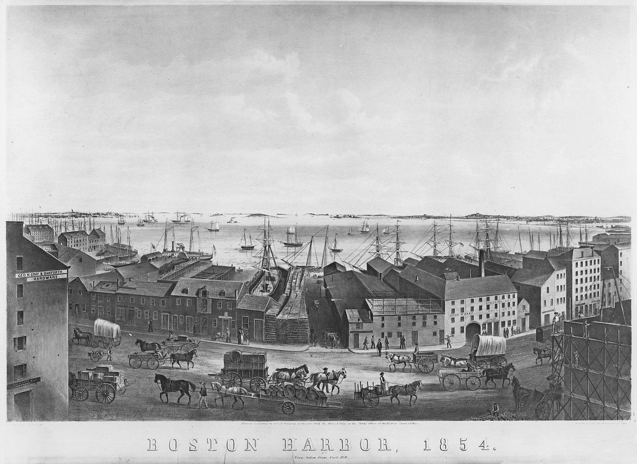 Port de Boston, 1854 - American School