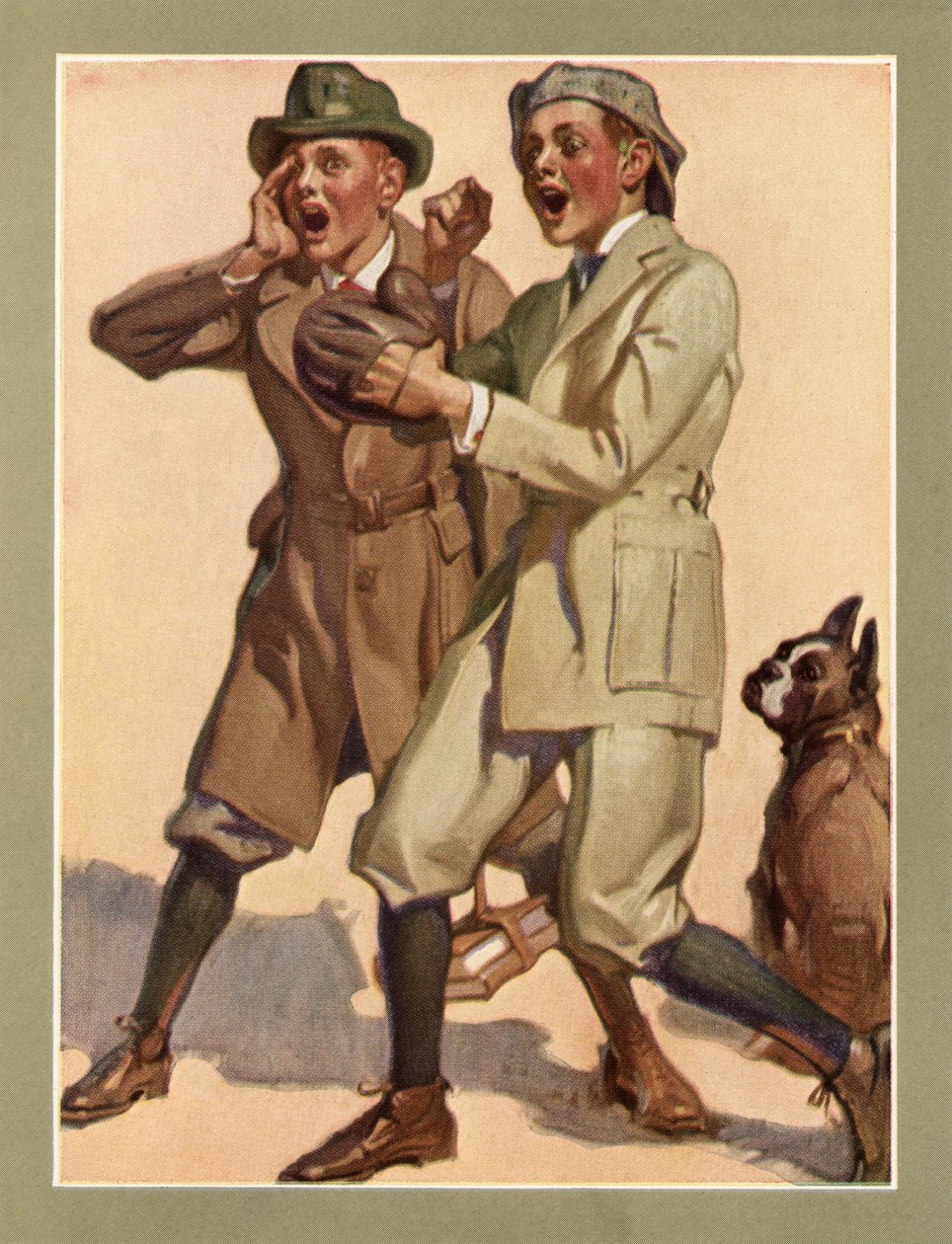 Garçons jouant au baseball dans la rue dans les années 1920 - American School