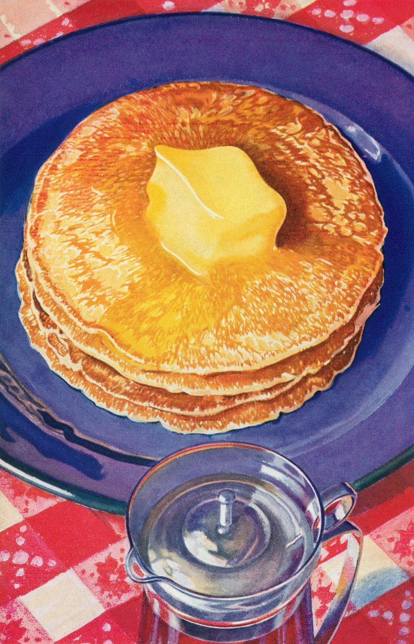 Beurre Fondant sur une Pile de Crêpes - American School