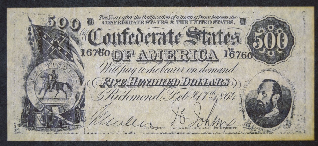 Billets de banque confédérés (lithographie) - American School