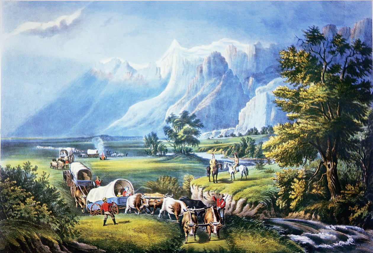 Émigrants traversant les plaines - American School