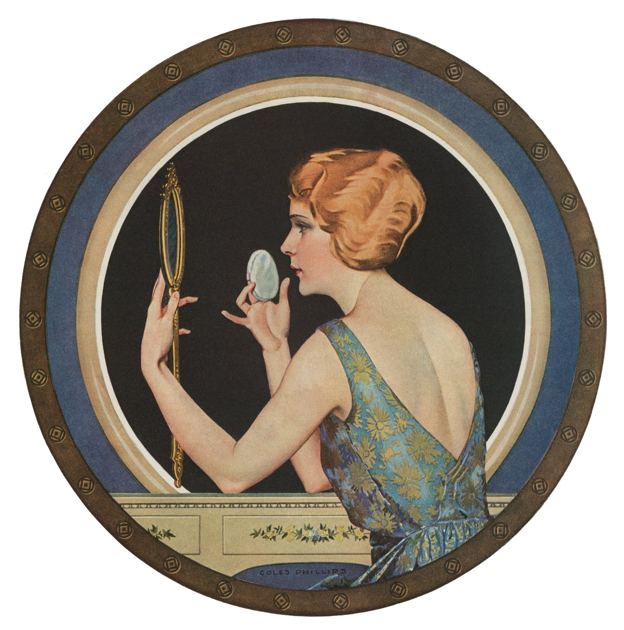 Flapper se maquillant devant un miroir - American School
