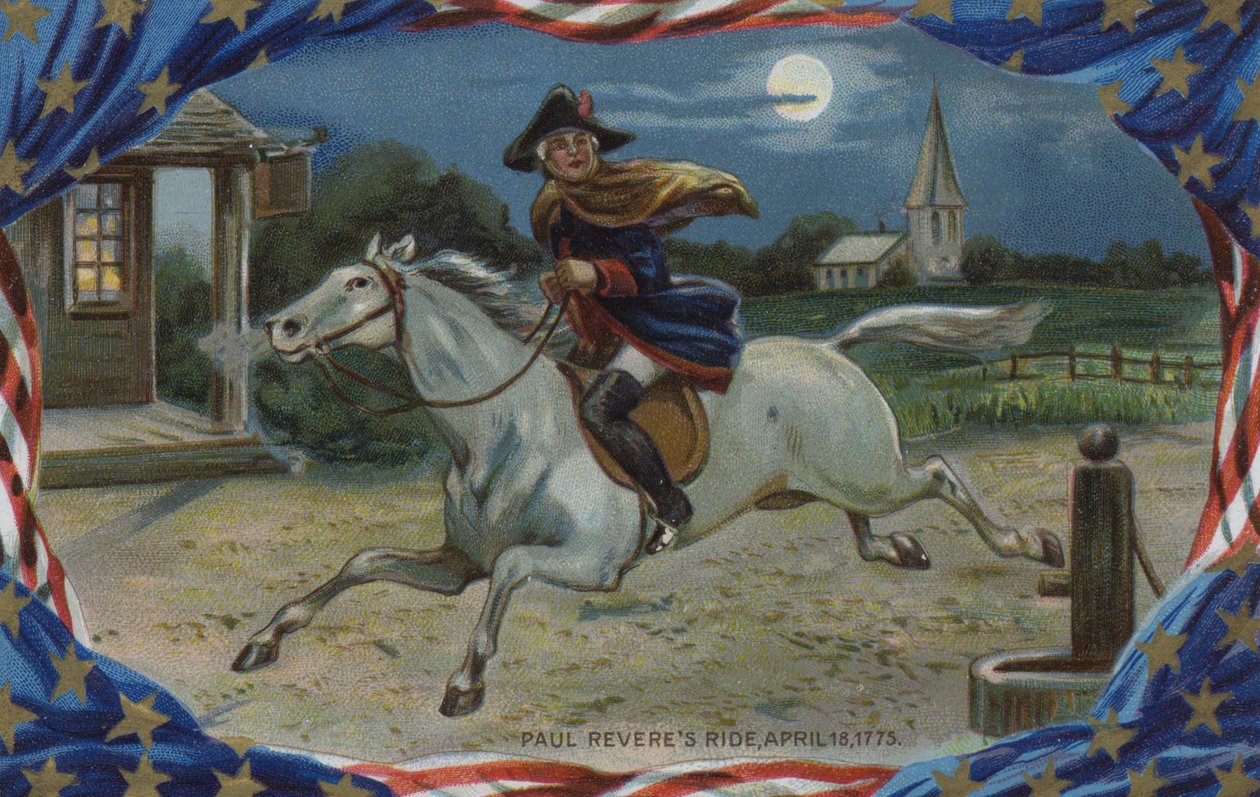 Carte du Memorial Day, La chevauchée de Paul Revere - American School