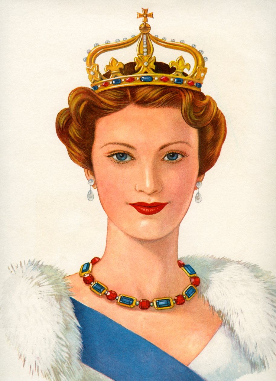 Reine portant une couronne royale - American School