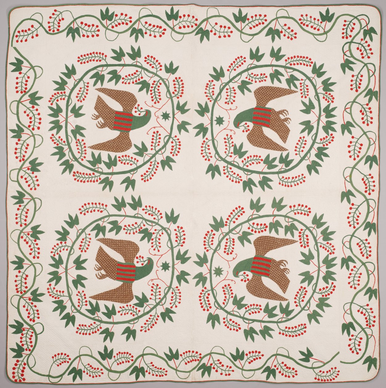 Quilt, vers 1840-50 - American School