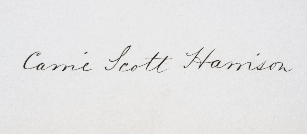 Signature de Caroline Lavinia Scott Harrison - American School