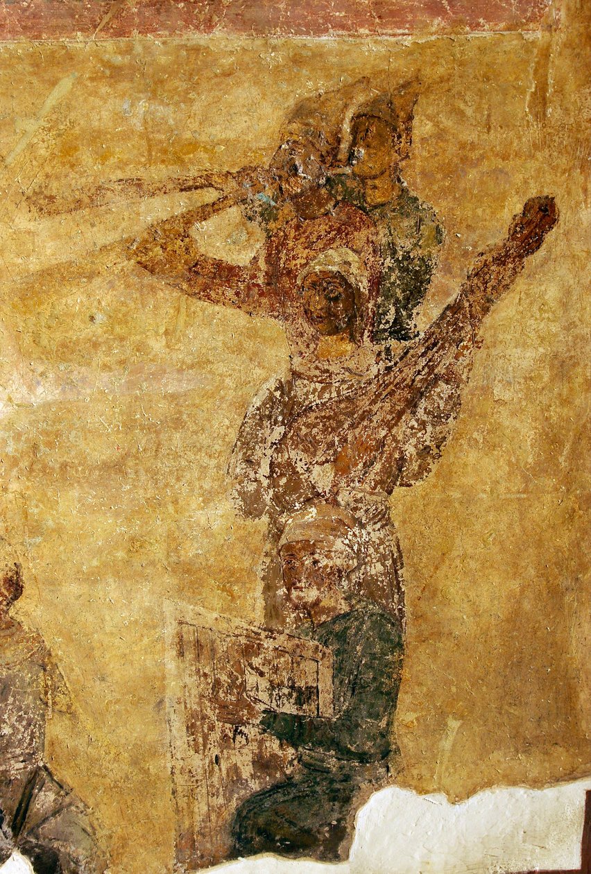 Musiciens et acrobates (détail) - Ancient Russian frescos