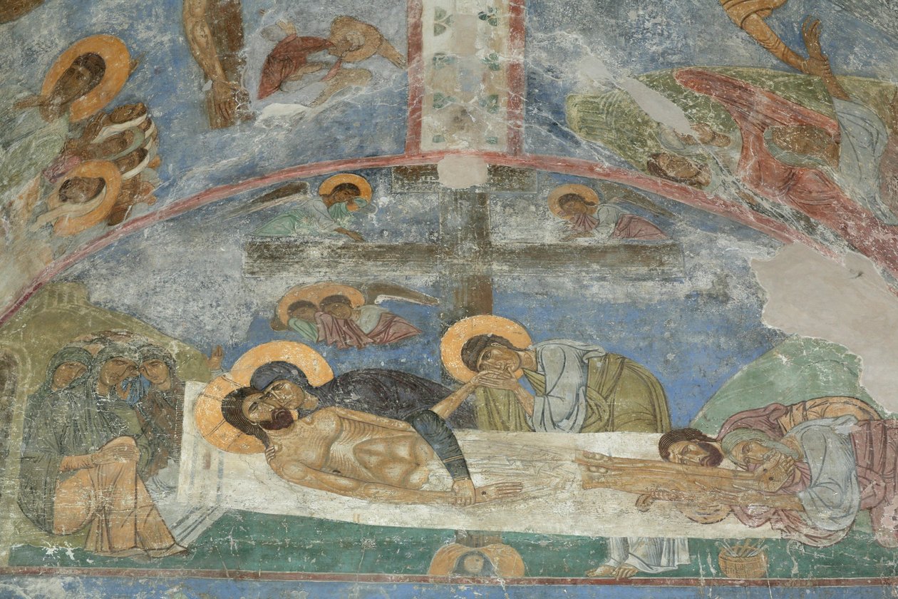 La Mise au tombeau du Christ, 12e siècle - Ancient Russian frescos