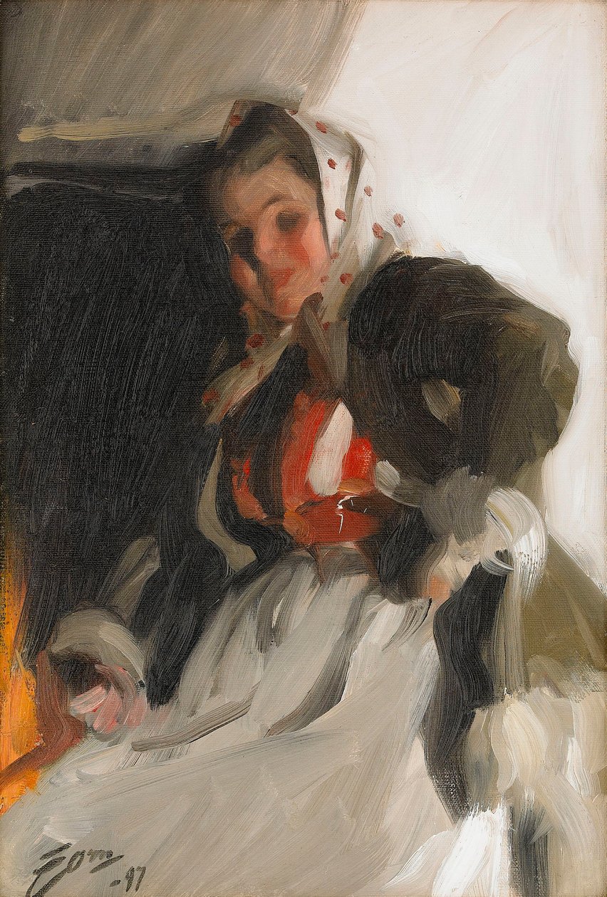Près de la cheminée - Anders Leonard Zorn