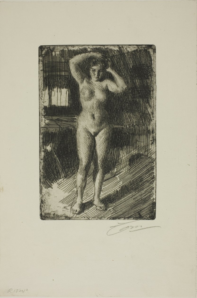 Anna se coiffant - Anders Leonard Zorn